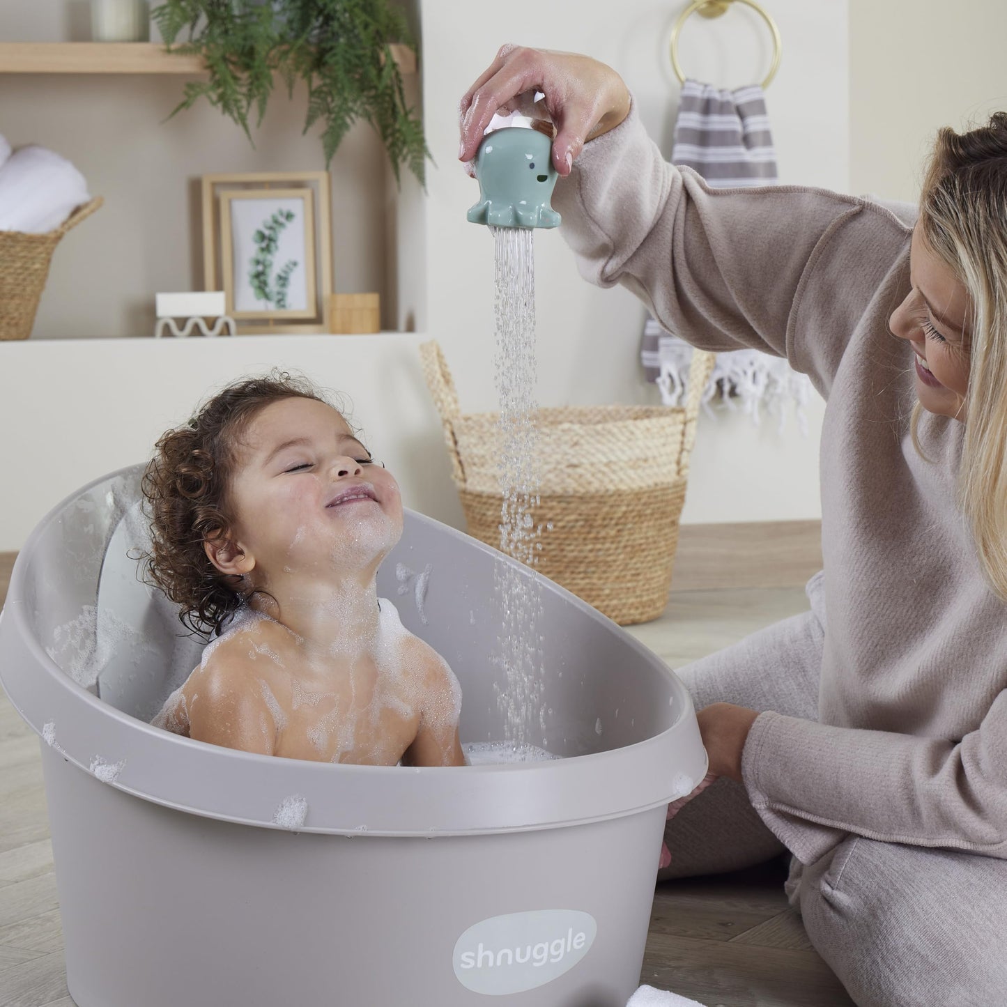 Toddler Bath Tub | Larger Bath For Bigger Kids At Bathtime | Includes Warm And Soft Foam Backrest | Grippy Anti-Slip Surface | I