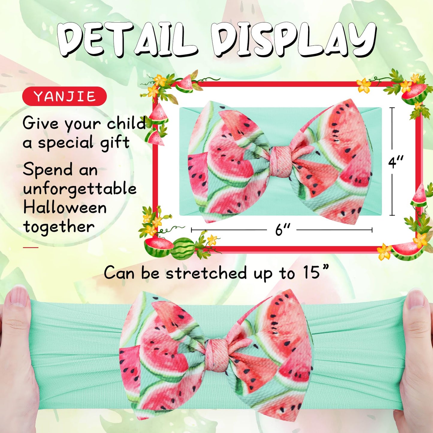 Yanjie Soft Newborn Nylon Headbands & Hair Bows For Baby Girls, Infants, Toddlers