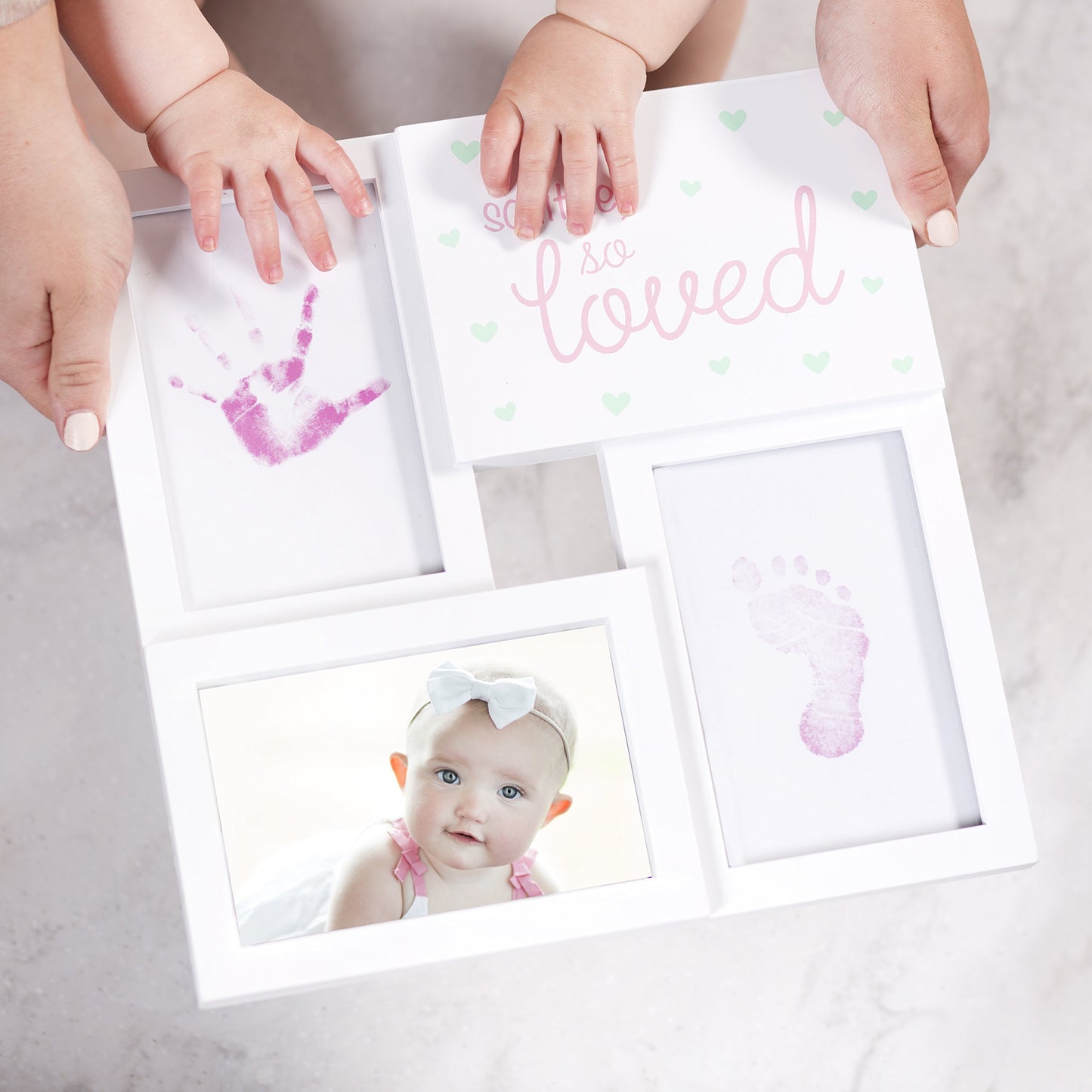 Tiny Ideas You Are Our Greatest Adventure Collage Keepsake Photo Frame, Baby Keepsake Picture Frame, Diy Baby'S Handprint And Fo