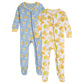 Onesies Brand Baby Girls 2-Pack Footed Pajamas, Lemons, 12 Months