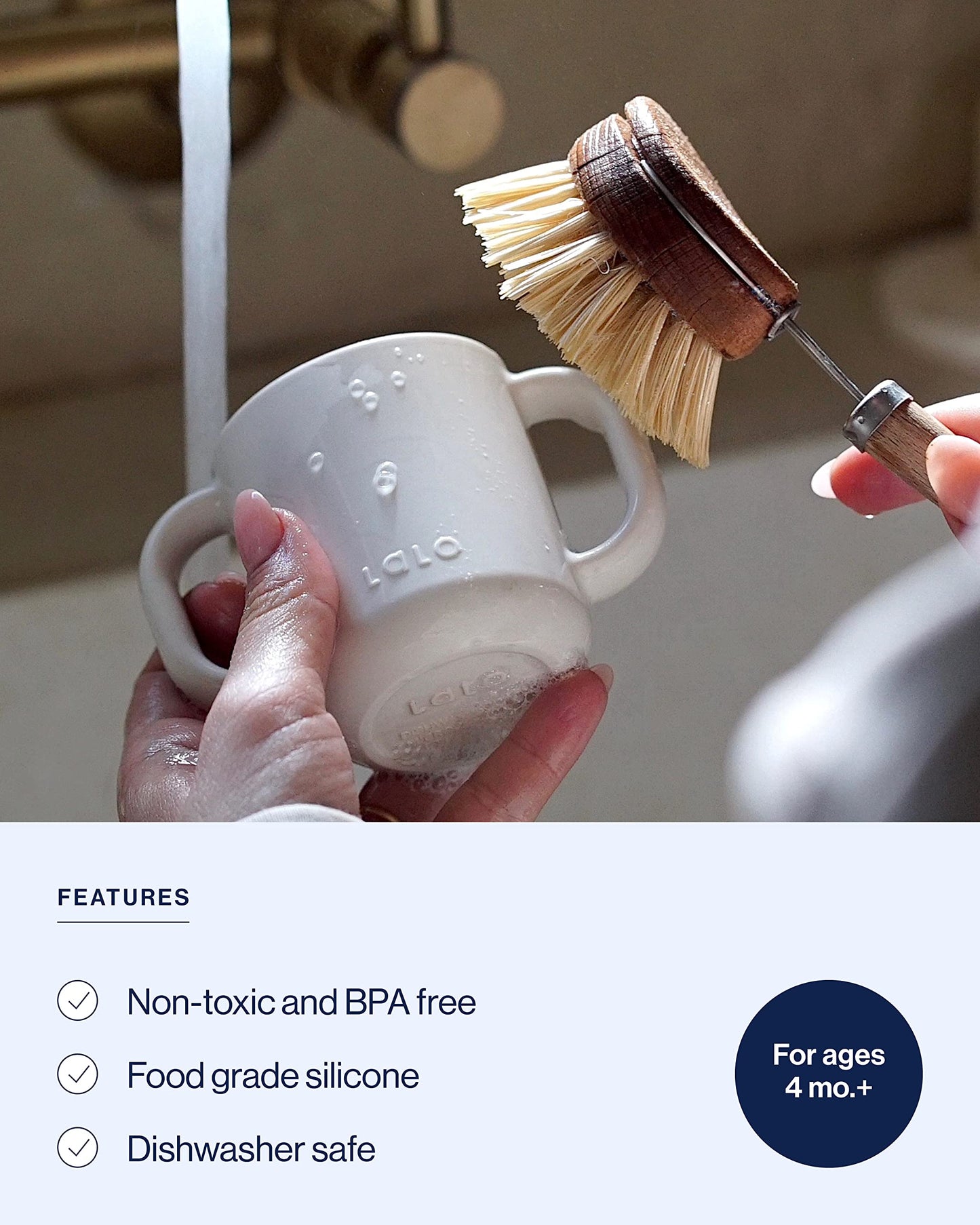 Lalo Little Cup, Non-Toxic Silicone Straw Cup With Handles - Baby And Toddler Sippy Cup - Mini Cup And Straw Training System, 4O