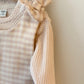 Baby Gingham Romper | Long Sleeve Neutral One-Piece