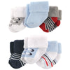 Luvable Friends Unisex Baby Newborn And Baby Socks Set, Blue Gray Sneakers, 0-3 Months