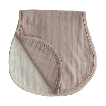 Mushie Muslin Baby Burp Cloths | 100% Organic Cotton, Set Of 2 (Natural/Fog)