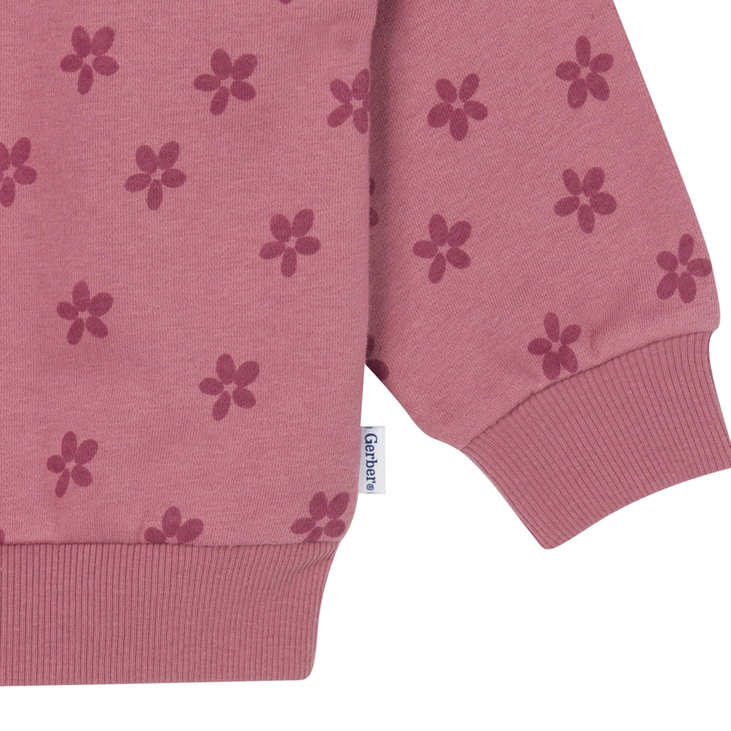 Gerber Baby Girls Toddler 2-Piece Fleece Sweatshirt And Jogger Set, Daisies, 4T