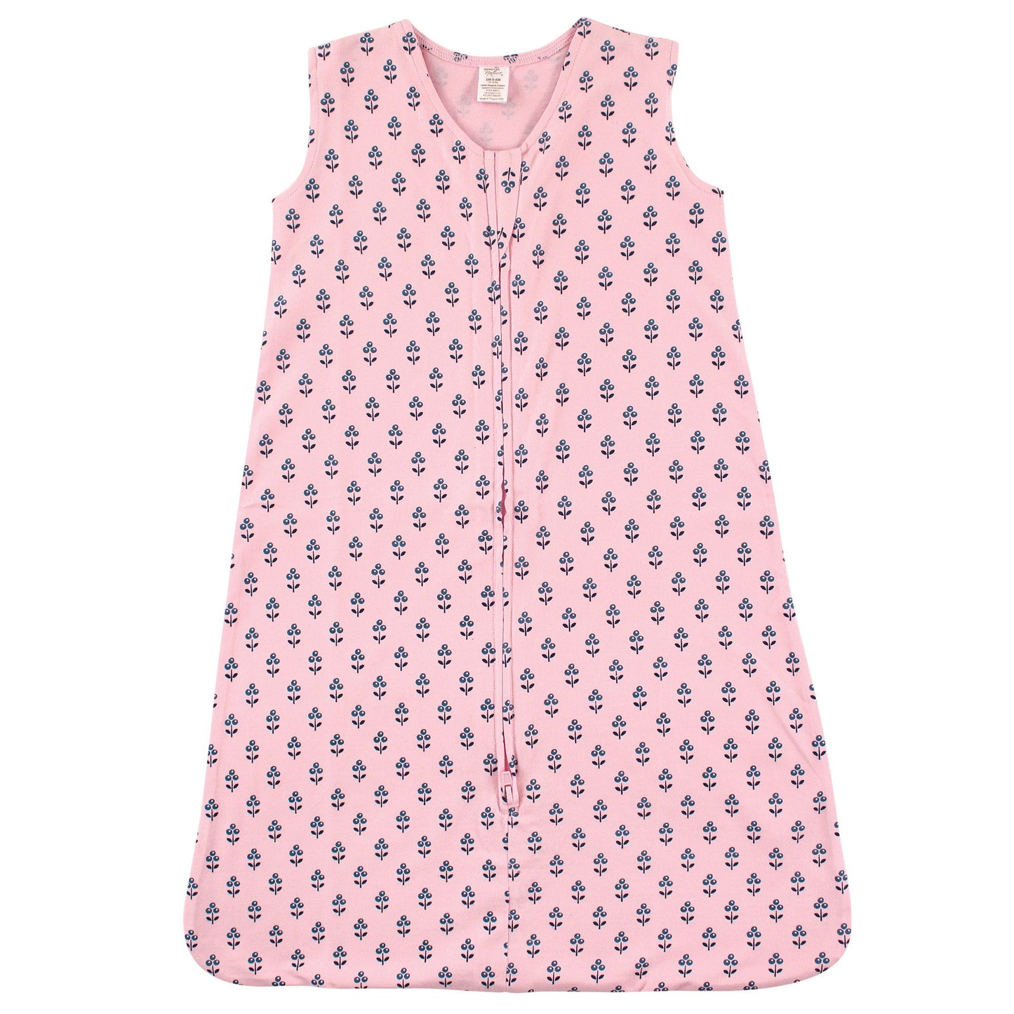 Touched by Nature Unisex Baby Organic Cotton Sleeveless Wearable Sleeping Bag, Sack, Blanket, Tiny Flower, 6-12 Months