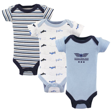 Luvable Friends Baby Cotton Preemie Bodysuits, Airplane, Preemie
