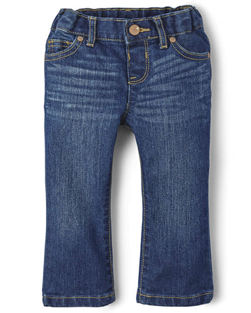 The Children'S Place Baby Girls And Toddler Girls Basic Bootcut Jeans, Indigo Stone, 4T