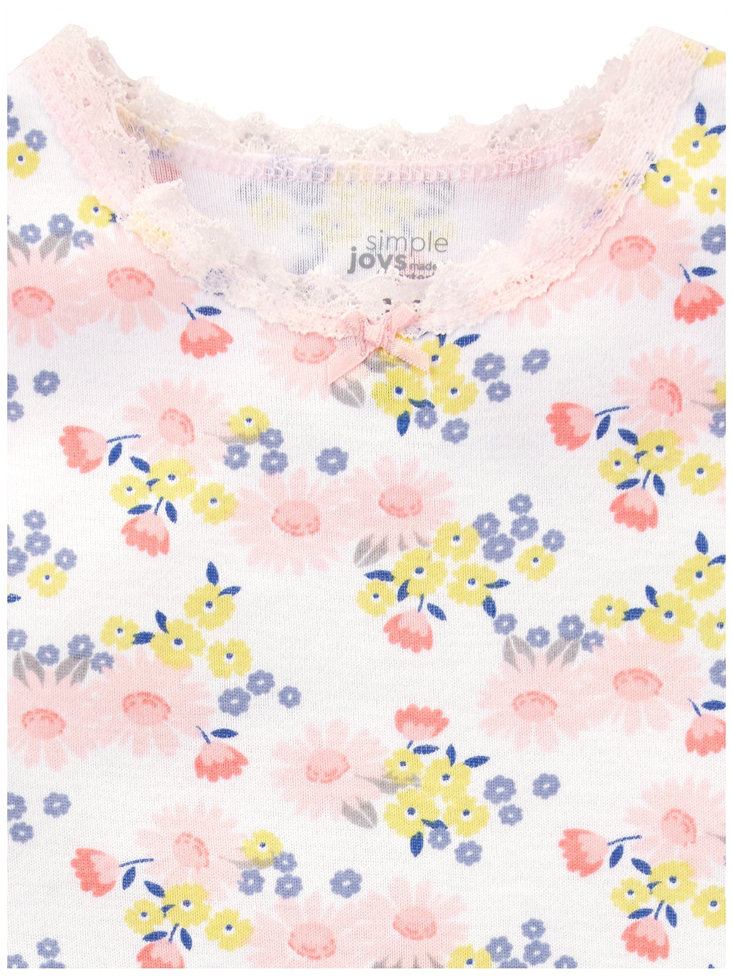 Simple Joys By Carter'S Baby Girls' 6-Pack Short-Sleeve Bodysuit, Multicolor/Floral/Forest Animals/Fruit, 0-3 Months