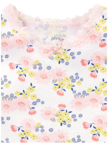 Simple Joys By Carter'S Baby Girls' 6-Pack Short-Sleeve Bodysuit, Multicolor/Floral/Forest Animals/Fruit, Newborn