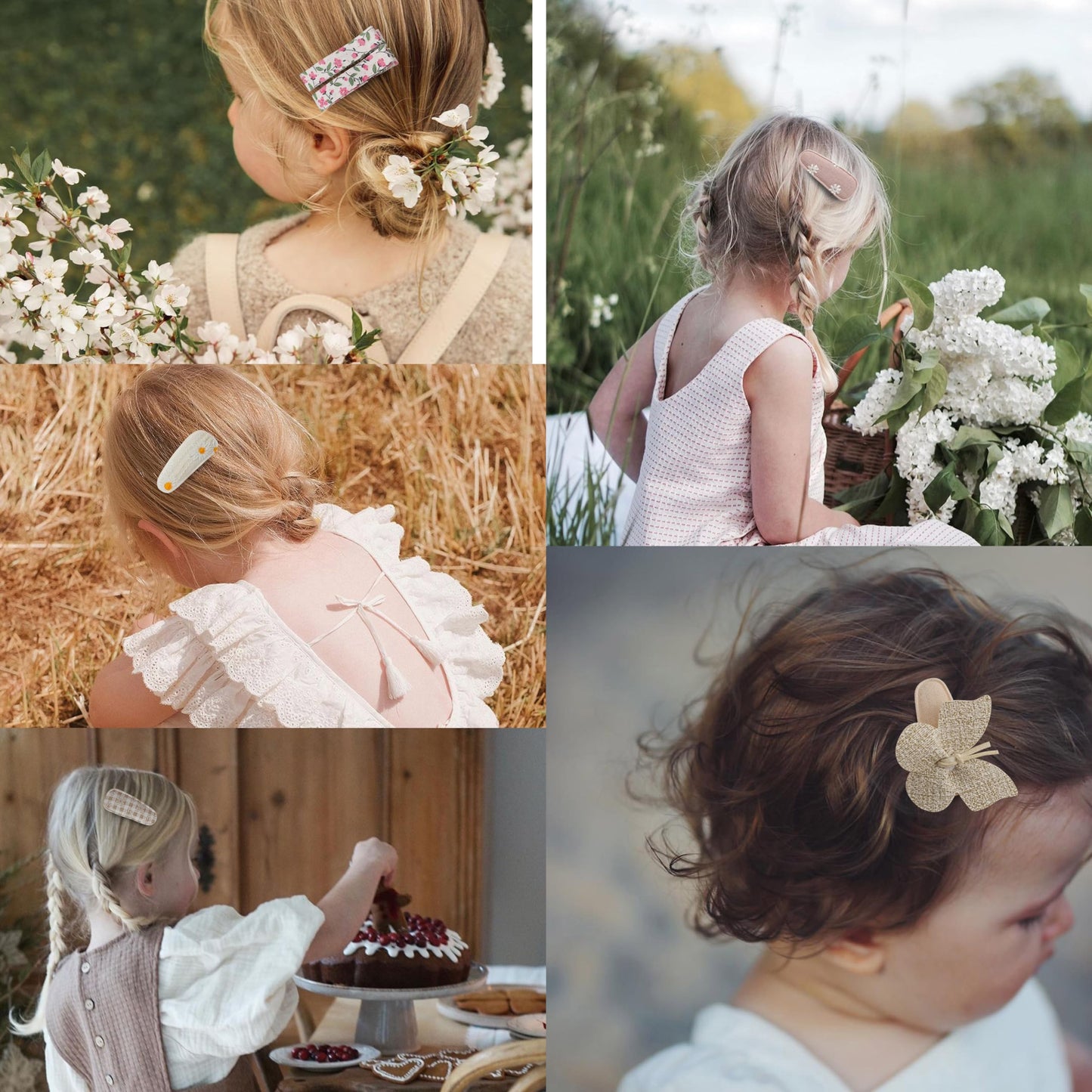 15 Pcs Hair Clips For Girls With Bows Butterfly Flower,2' Fully Lined Alligator Clips And Barrettes,Handmade Hair Accessories F