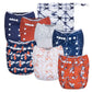 Wildflower Baby Cloth Pocket Diapers 7 Pack, 7 Bamboo Inserts, 1 Wet Bag By Noras Nursery