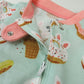 Honestbaby Baby Celebration Sleep & Play Footed One-Piece Pajama Sleeper 100% Organic Cotton, Bakery Bunnies