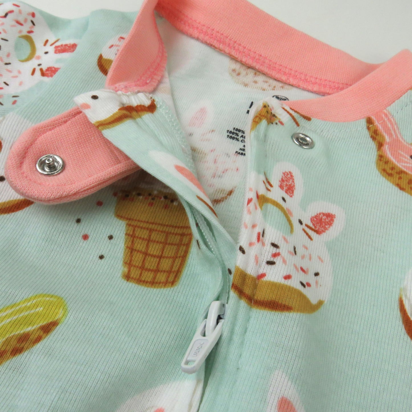 Honestbaby Baby Celebration Sleep & Play Footed One-Piece Pajama Sleeper 100% Organic Cotton, Bakery Bunnies