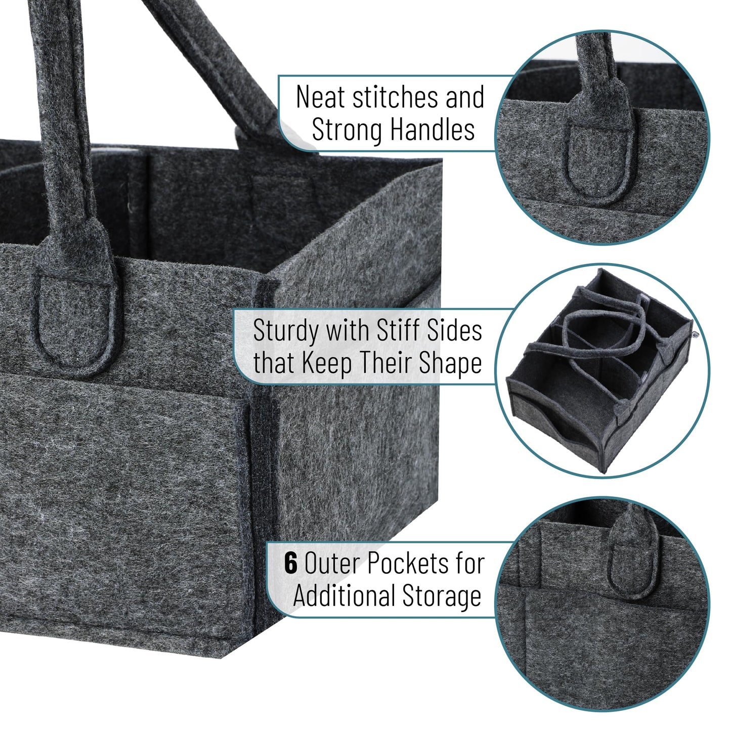 Mr. Pen- Baby Diaper Caddy Organizer, Charcoal Gray, Diaper Organizer, Car Diaper Caddy, Baby Caddy Organizer, Portable Diaper C