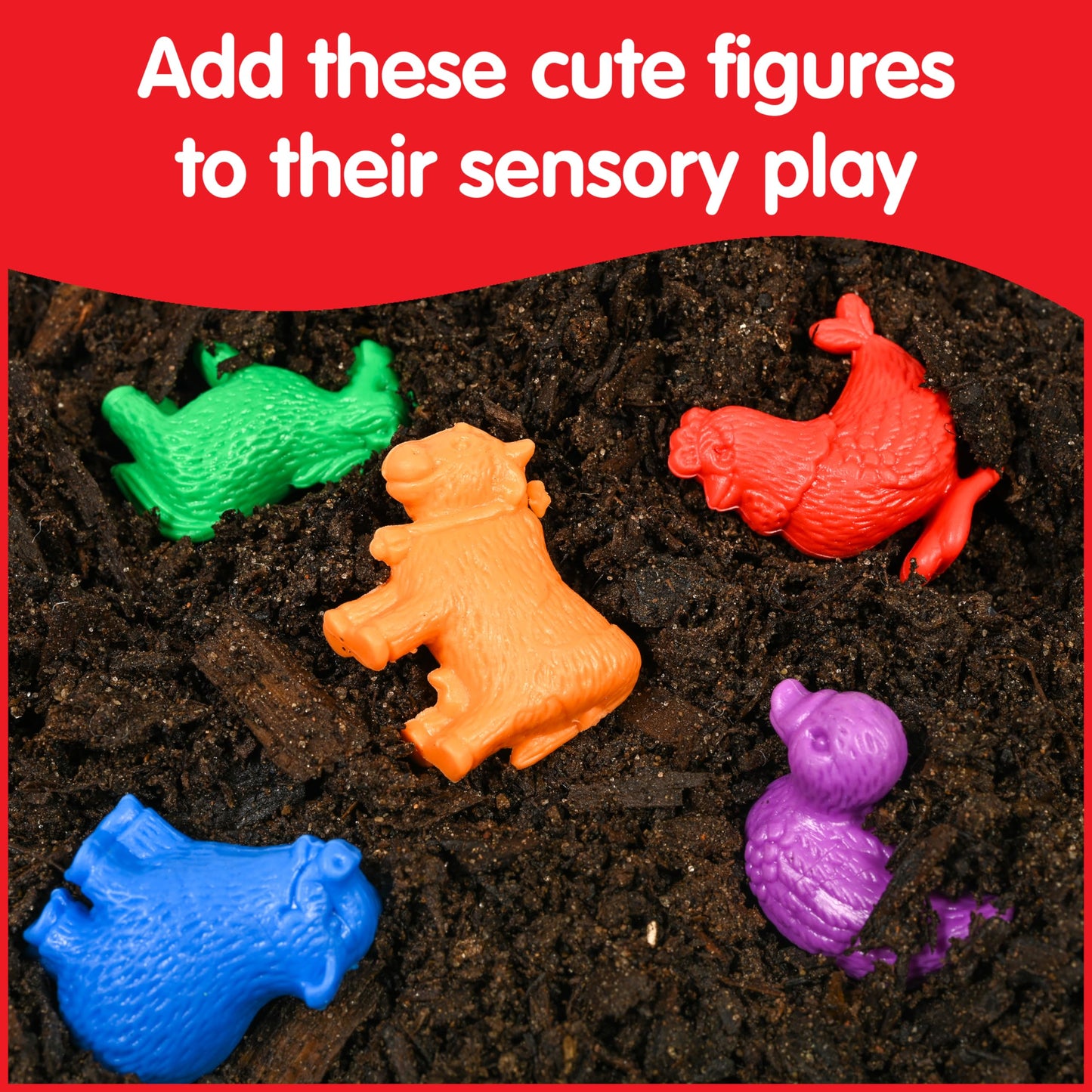edxeducation - 13204 Farm Animal Counters - Mini Jar Set of 36 - Learn Counting, Colors, Sorting and Sequencing - Math Manipulat