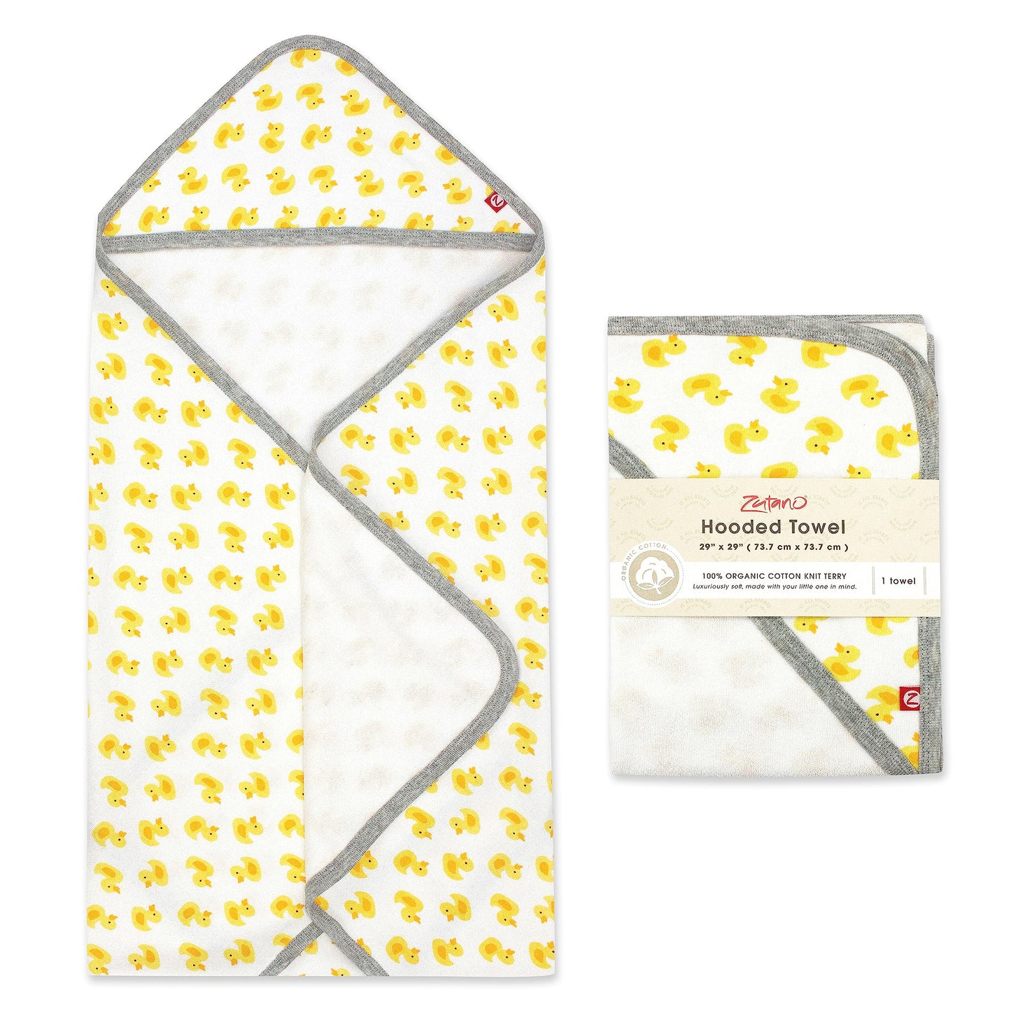 Zutano Hooded Baby Towels, Organic Cotton Baby Bath Towel, Ultra Soft And Absorbent Baby Towel For Newborn And Infant | Girl, Bo