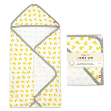 Zutano Hooded Baby Towels, Organic Cotton Baby Bath Towel, Ultra Soft And Absorbent Baby Towel For Newborn And Infant | Girl, Bo