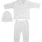 Baby'S Trousseau Boy'S White 3 Piece Cotton Christening Baptism Knit Outfit - 24 Months