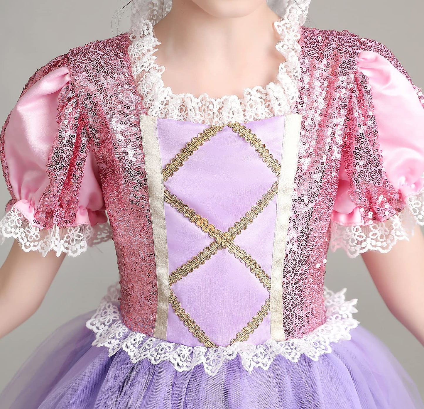 Jerrisapparel Girls Princess Costume Birthday Party Cosplay Purple Dress With Accessories (Purple With Accessories, 6)