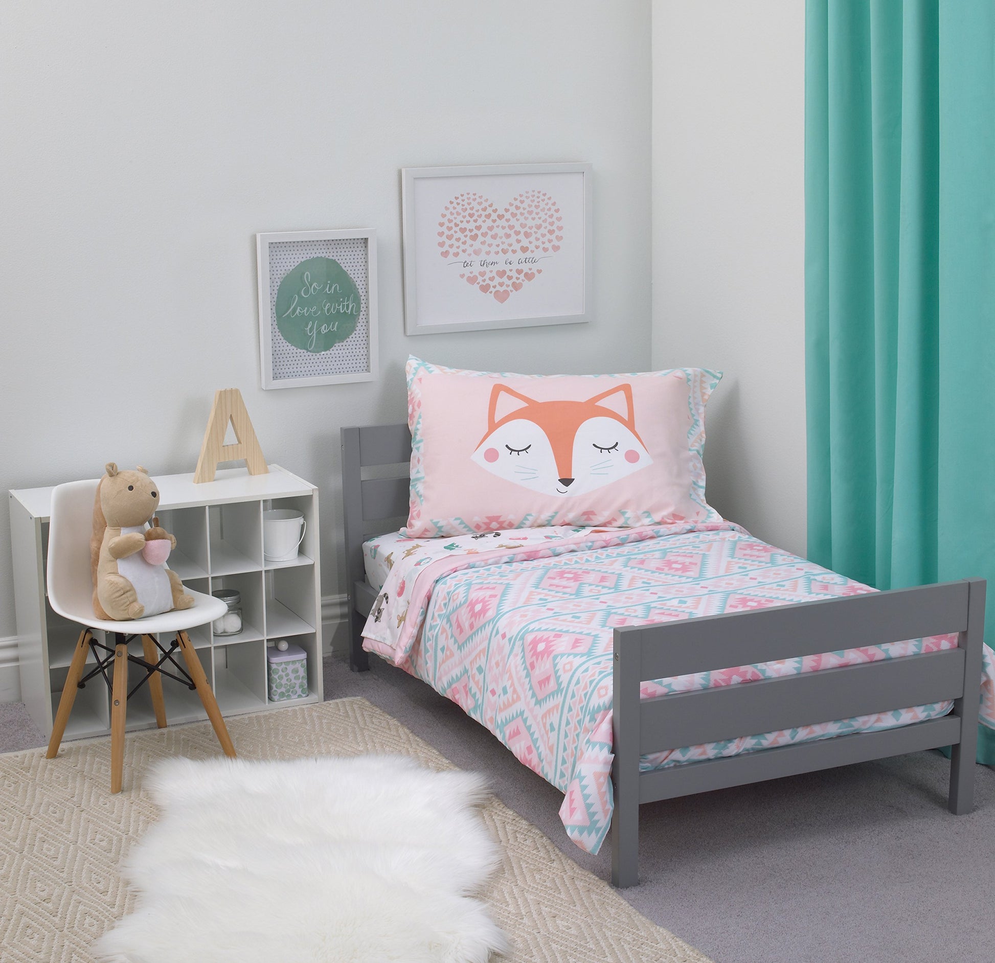 Carters - Woodland Girl - 4Pc Toddler Bed Set
