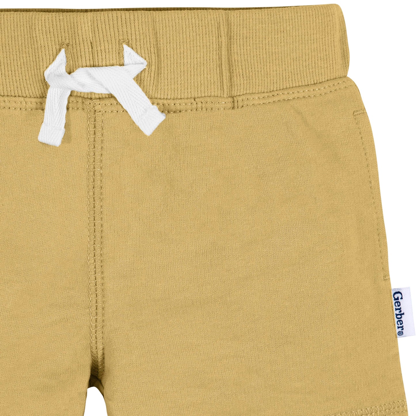 Gerber Baby Boys' Toddler 3-Pack Pull-On Knit Shorts, Neutrals, 0-3 Months