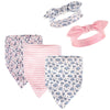 Hudson Baby Unisex Baby Cotton Bib And Headband Or Caps Set, Classic Floral, One Size