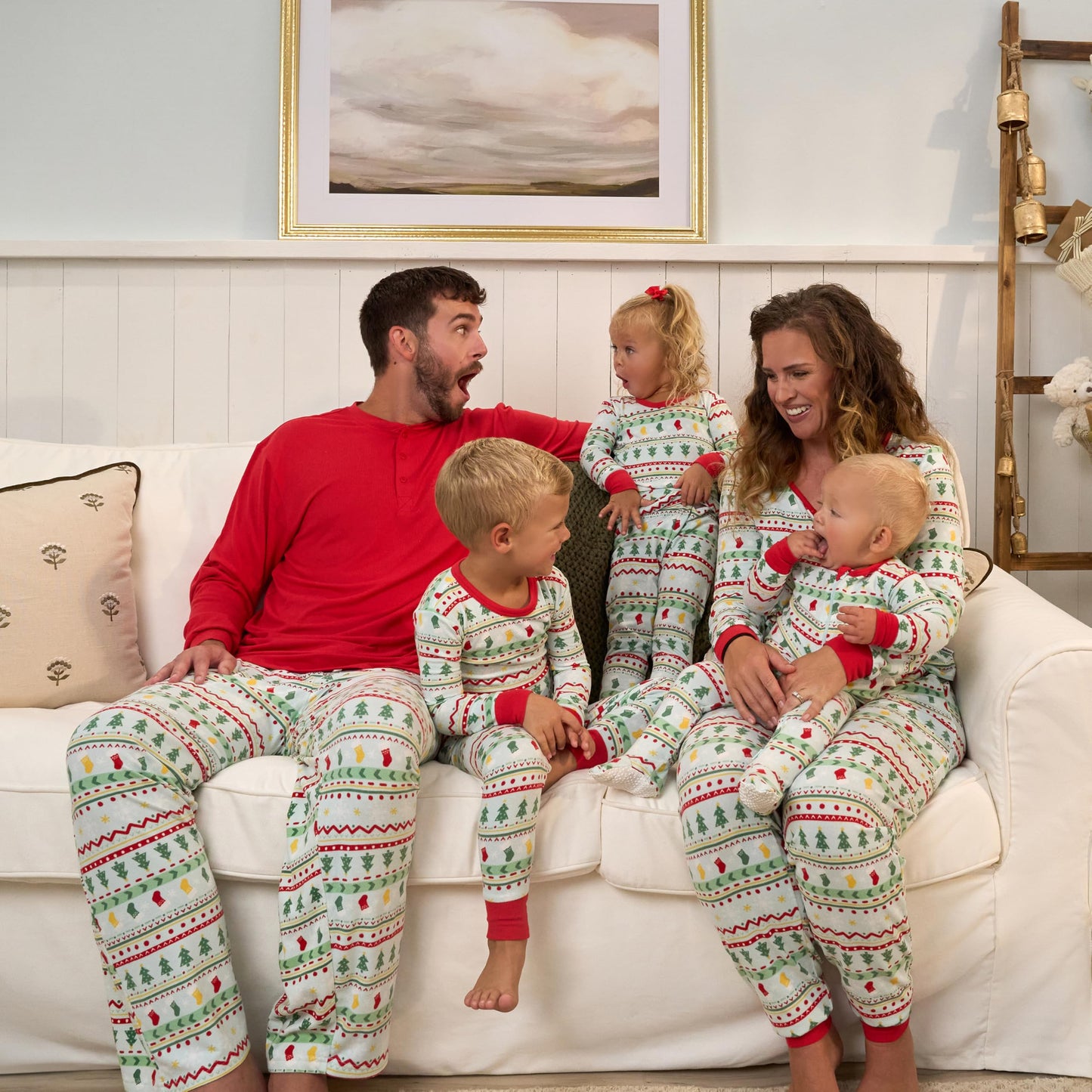 Gerber Unisex Baby Women'S 2-Piece Holiday Family Matching Pajamas, Oh What Fun Fairisle