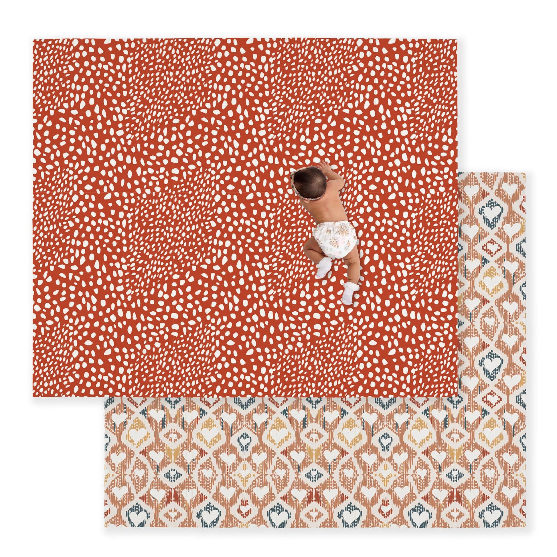 Jumpoff Jo Baby Play Mat - Large Folding Foam Play Mat For Infants, Babies, Toddlers, Waterproof, Double-Sided (70' X 59') - B