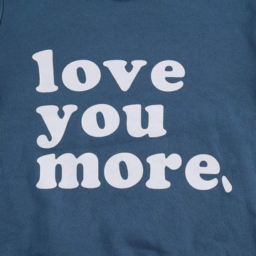 Toddler Boy Girl Valentines Day Outfit Love You More Letter Crewneck Sweatshirt Little Kids Long Sleeve Sweater Tops (Blue, 2-3T