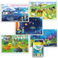 Smarty Kiddo 50 Pack Disposable Stick-On Placemats For Baby, 5 Designs Individually Folded - Farm, Sea World, Zoo, Antarctica &