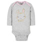Gerber Baby Girls' 6-Pack Long-Sleeve Onesies Bodysuits, Princess Pink, 12 Months