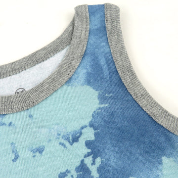 Honestbaby Sleeveless Muscle T-Shirts 100% Organic Cotton For Infant Baby And Toddler Boys, Girls, 5-Pack Watercolor World, 6-9