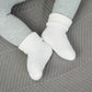 Vwu Baby Toddler Kids Ankle Crew Socks With Grips Unisex Warm Thick Cotton Winter Socks 0-3 Months, White
