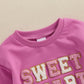 Zyhwshine Toddler Baby Girl Valentines Day Outfit Letter Embroidery Sweatshirt Crewneck Pullover Long Sleeve Sweater Clothes (Sw