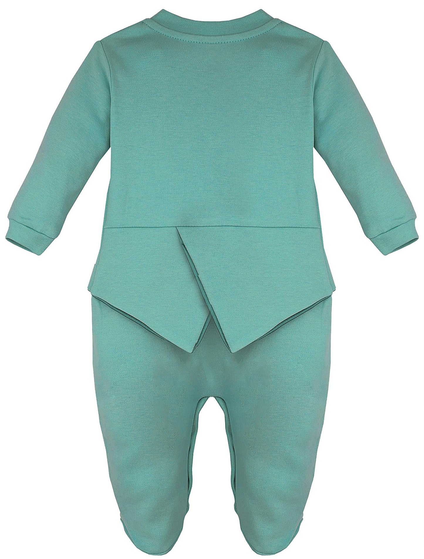 Lilax Baby Boy Gentleman Tuxedo Footie Christmas Holiday Outfit With Bow Tie (6 Months, Seafoam)