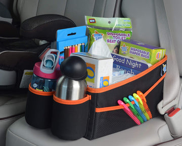 Mighty Clean Car Storage Organizer - Use In The Trunk, Or Front Or Back Seat With 8 Side Pockets + 1 Zippered Pouch + 2 Mesh Pou