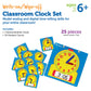 Learning Resources Write & Wipe Clocks Classroom Set - 25 Pieces, Ages 6+ Laminated Dry-Erase, Teaching Aids, Teacher Supplies,