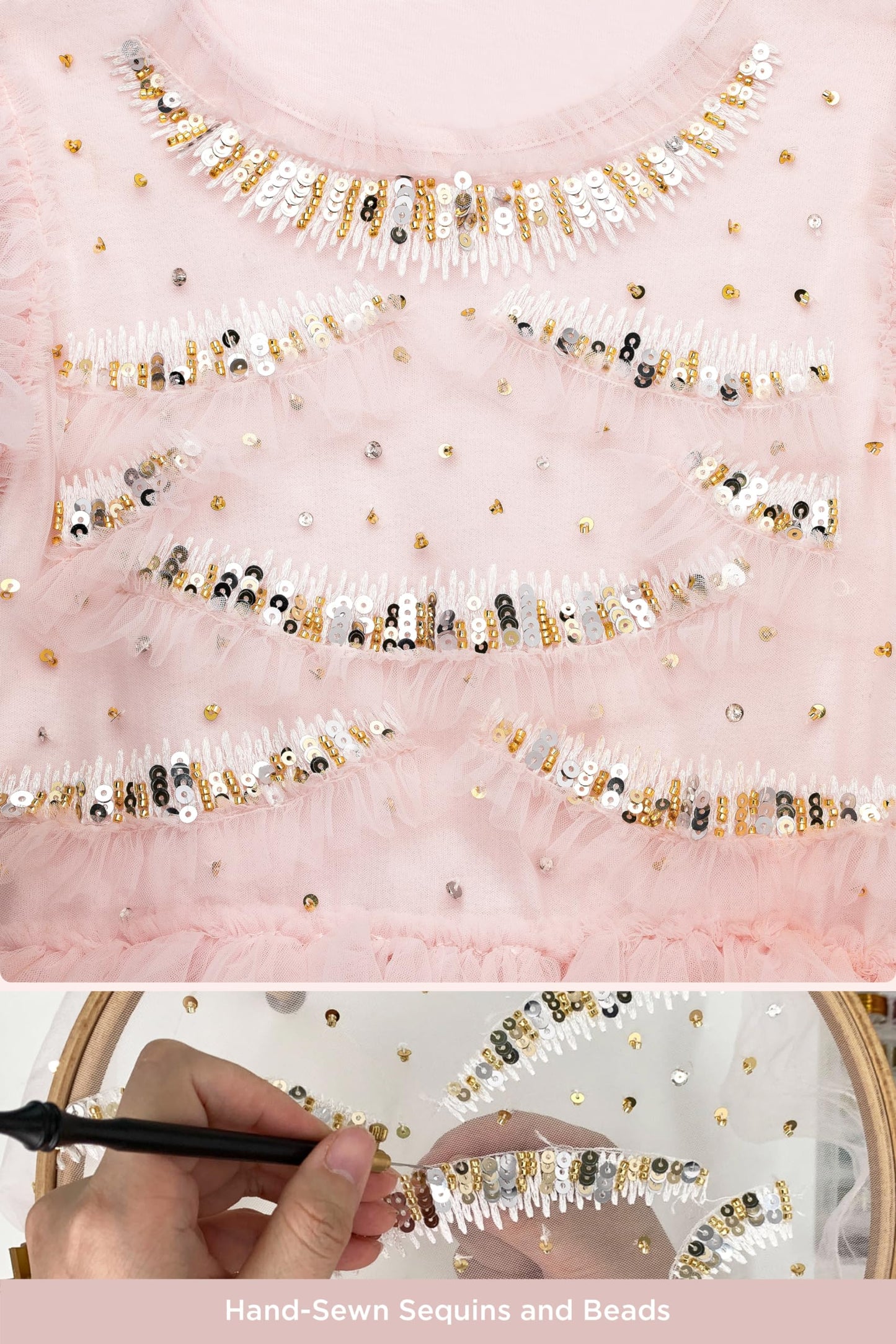 Tutuland Tutu Dress For Girls - Glitter Sequin Tulle Dress Tiered Layered Flower Girl Dress For Wedding Birthday Photo Prop