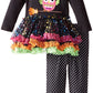 Bonnie Baby Girls' Witch Owl Tutu Legging Set - 12 Months - Black