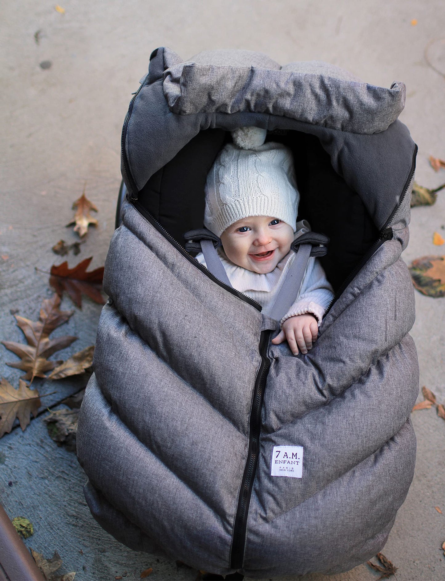7AM Enfant Car Seat Covers - Cocoon Baby Cover for Boys & Girls, Rain & Snow Repellent, Breathable Windproof, Center Zipper, Uni