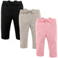 Hudson Baby Unisex Baby Cotton Pants And Leggings Light Pink Black, 3 Toddler