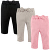 Hudson Baby Unisex Baby Cotton Pants And Leggings Light Pink Black, 3 Toddler