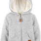 Simple Joys By Carter'S Unisex Babies' Hooded Sweater Jacket With Sherpa Lining, Grey, 18 Months
