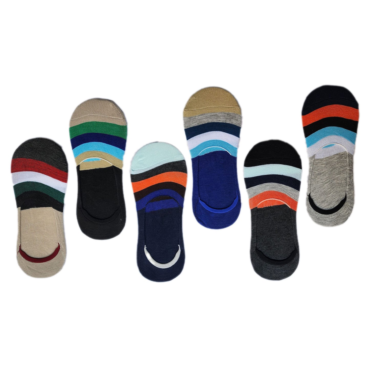 Queery Men Cotton No Show Invisible Loafer Socks Pack Of 6 D9