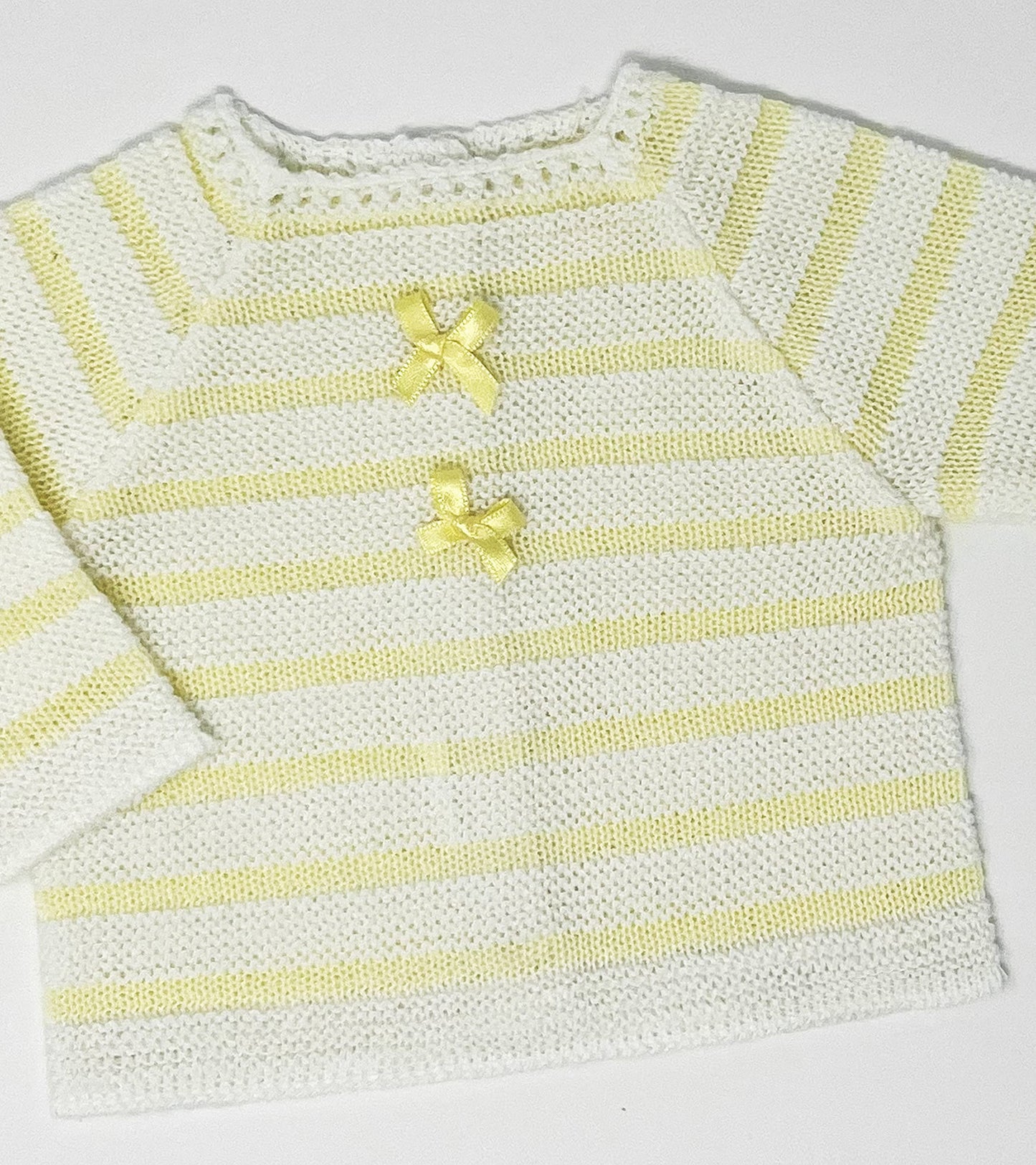 Escalett Layette Newborn Baby Knitted Clothes Set, Coming Home Infant Knit Outfit For Boys And Girls (6210, Yellow, 3M)