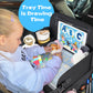 Menzoke Kids Travel Tray, Travel Tray For Kids Car Seat With Educational Drawing Board,Tablet Holder & Cooler Cup Holder, Portab