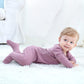 O2 Baby Baby Boys Girls Organic Cotton Zip Front Sleeper Pajamas, Footed Sleep  'N Play(6-12 Months, Mauve)
