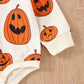 Mozikqin Baby Boy Girl Halloween Outfit Pumpkin Oversized Sweatshirt Romper Crewneck Pullover Sweater Onesie Fall Clothes (Pumpk