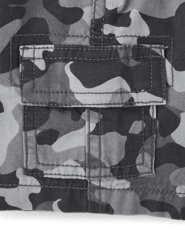 The Children'S Place Baby Toddler Boys Pull On Cargo Shorts, Grey Camo Single, 12-18 Months